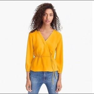 NWT J.Crew Women Drapey Crepe Faux Wrap Top
